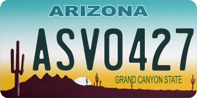 AZ license plate ASV0427