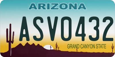 AZ license plate ASV0432