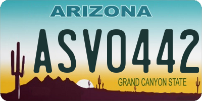 AZ license plate ASV0442