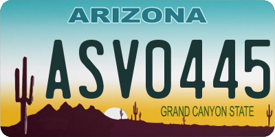 AZ license plate ASV0445