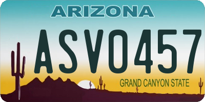 AZ license plate ASV0457