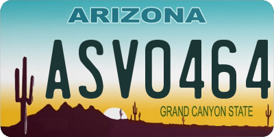 AZ license plate ASV0464