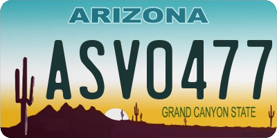 AZ license plate ASV0477