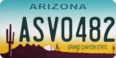 AZ license plate ASV0482