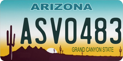 AZ license plate ASV0483