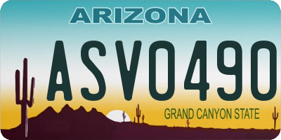 AZ license plate ASV0490