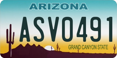 AZ license plate ASV0491