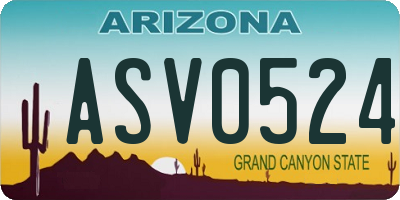 AZ license plate ASV0524