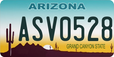 AZ license plate ASV0528