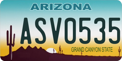 AZ license plate ASV0535