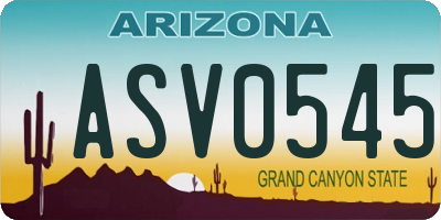 AZ license plate ASV0545