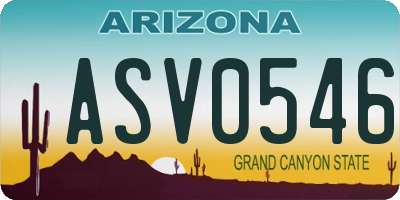 AZ license plate ASV0546