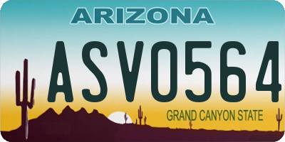 AZ license plate ASV0564