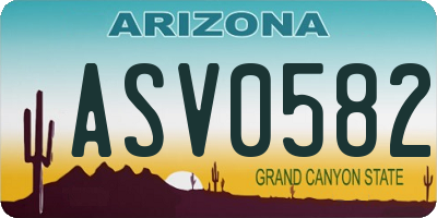 AZ license plate ASV0582