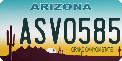 AZ license plate ASV0585