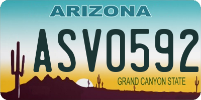 AZ license plate ASV0592