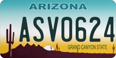 AZ license plate ASV0624
