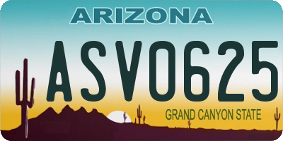 AZ license plate ASV0625