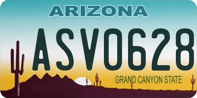 AZ license plate ASV0628