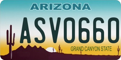 AZ license plate ASV0660