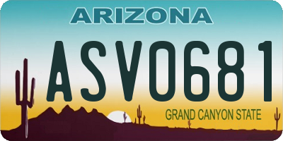 AZ license plate ASV0681