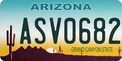 AZ license plate ASV0682