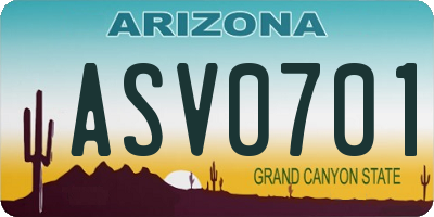 AZ license plate ASV0701