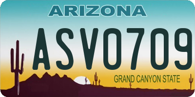 AZ license plate ASV0709