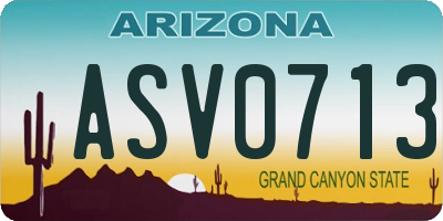 AZ license plate ASV0713