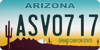AZ license plate ASV0717