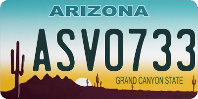 AZ license plate ASV0733