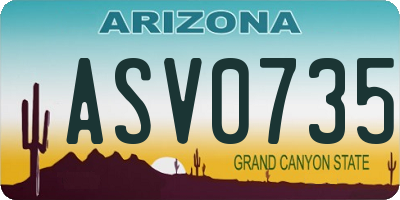 AZ license plate ASV0735