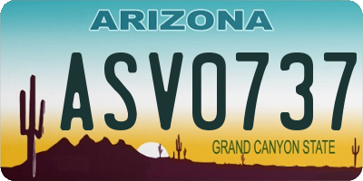 AZ license plate ASV0737