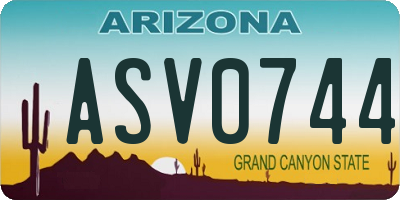 AZ license plate ASV0744