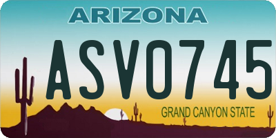 AZ license plate ASV0745