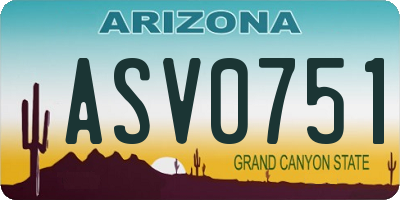 AZ license plate ASV0751