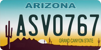 AZ license plate ASV0767