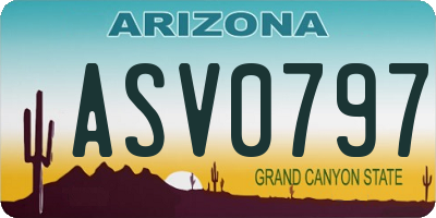 AZ license plate ASV0797