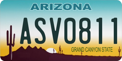 AZ license plate ASV0811