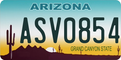 AZ license plate ASV0854