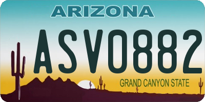 AZ license plate ASV0882