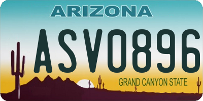 AZ license plate ASV0896