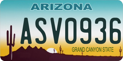 AZ license plate ASV0936