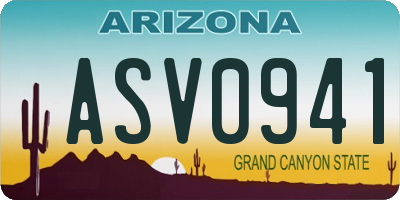 AZ license plate ASV0941