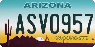 AZ license plate ASV0957