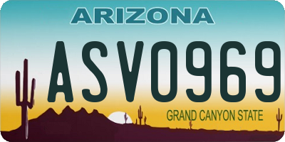 AZ license plate ASV0969