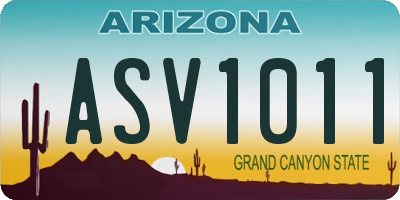AZ license plate ASV1011