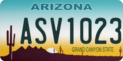 AZ license plate ASV1023