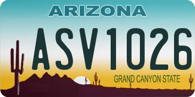 AZ license plate ASV1026