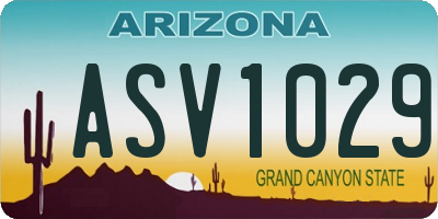 AZ license plate ASV1029